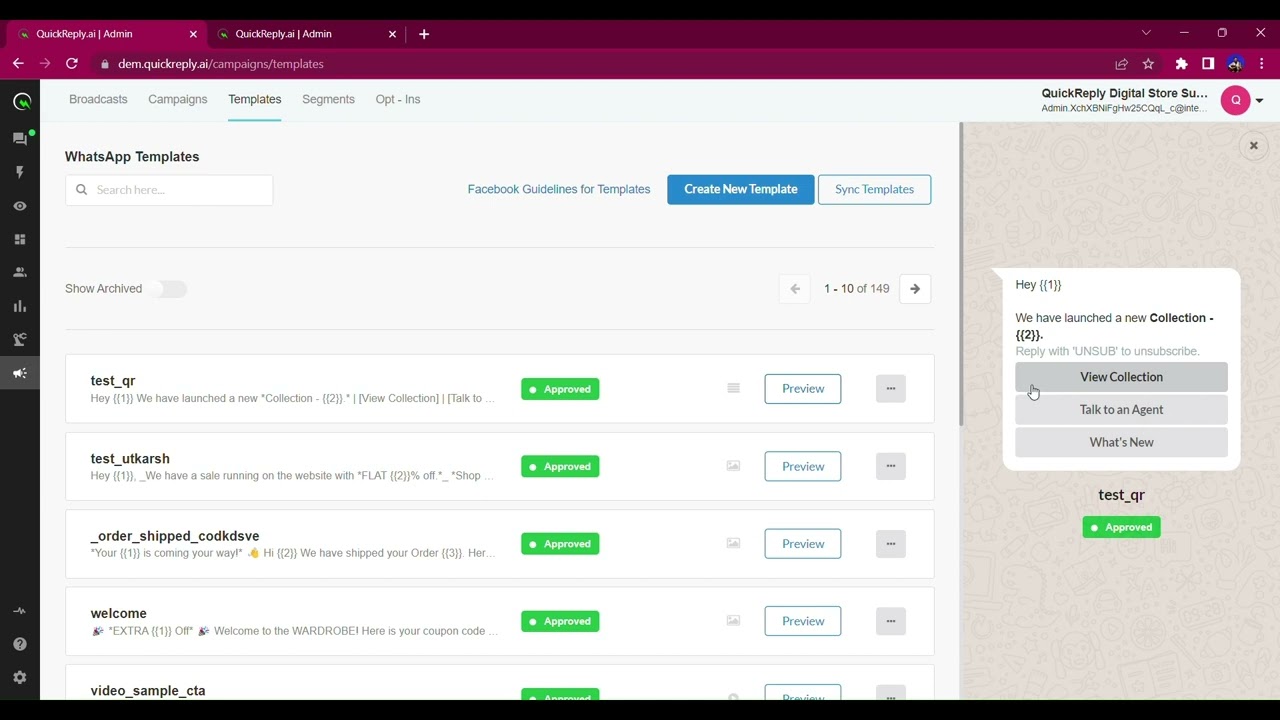 Quick Reply Buttons - Create Responses