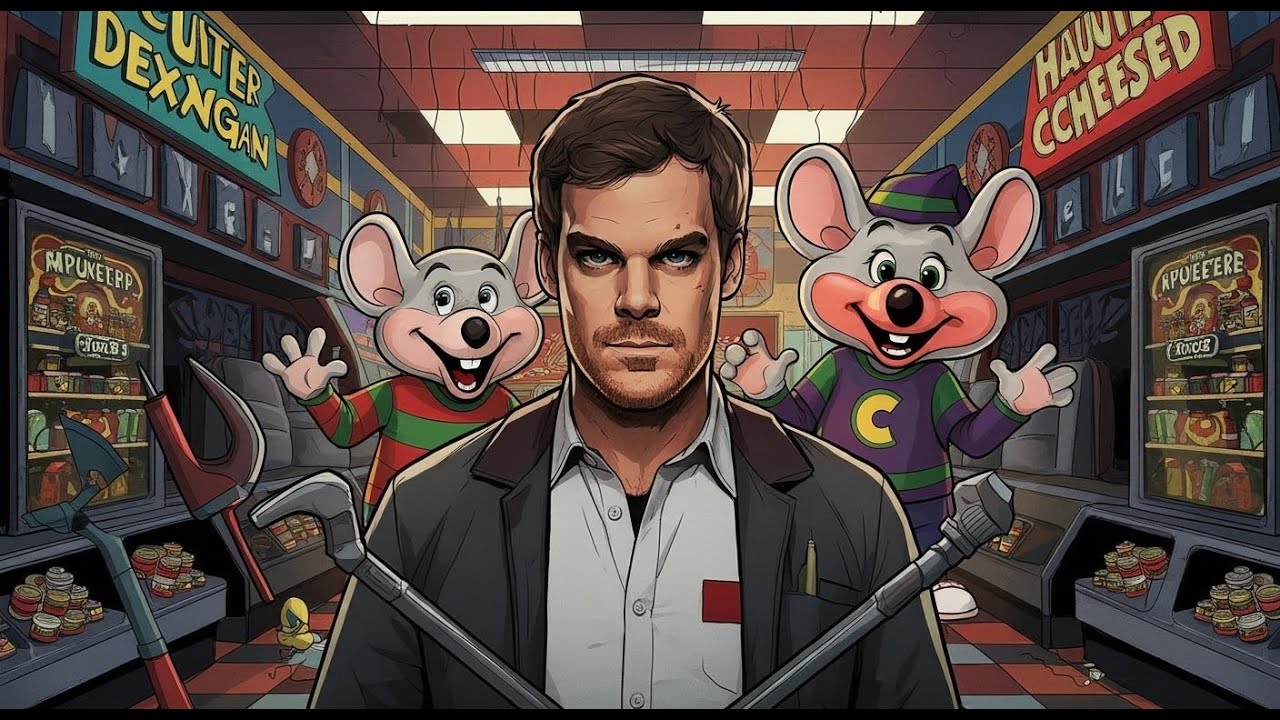 Dexter plays Chuck E. Cheese horror game