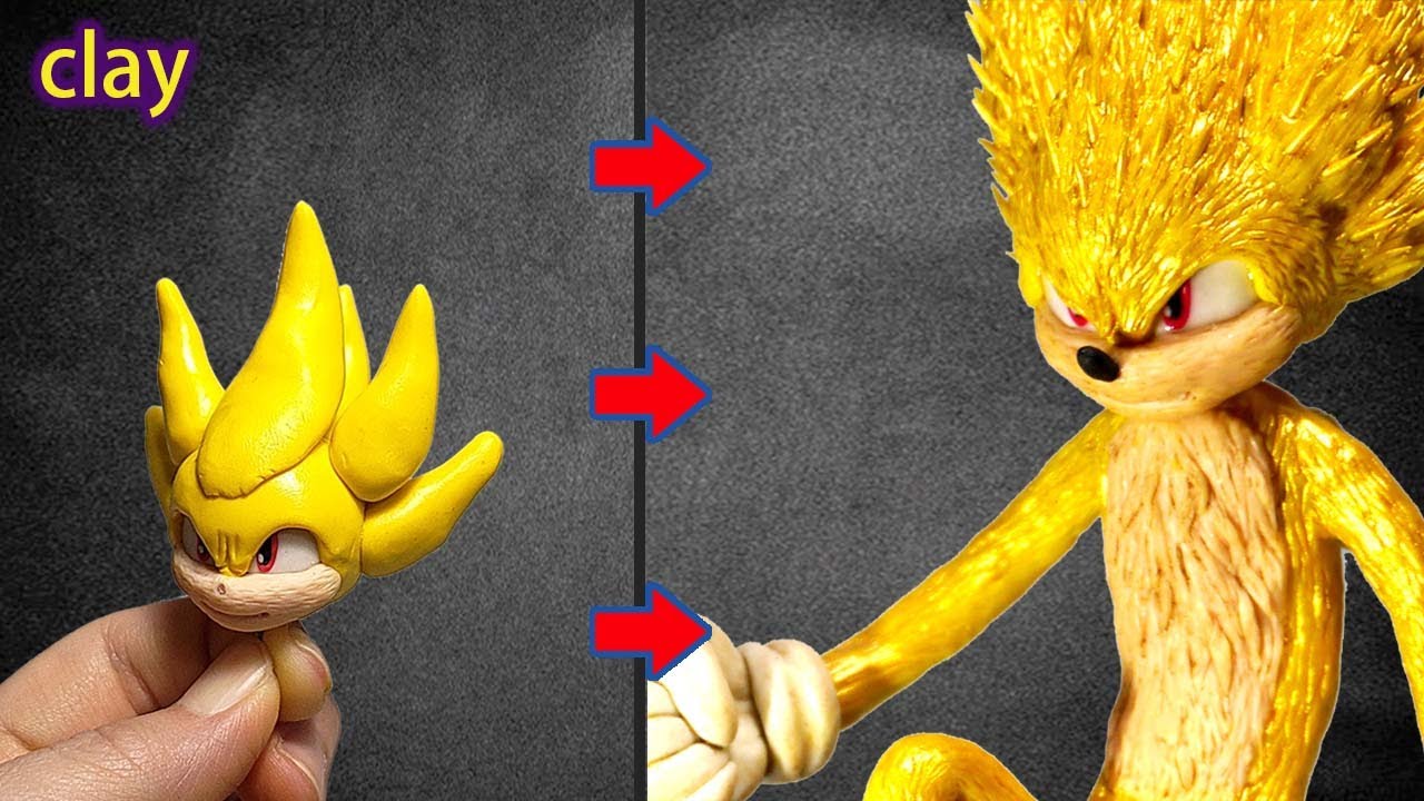 DIY super sonic with playdough today it's art exe turn on subtitles #sonic