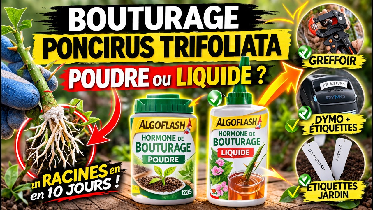 Bouturage Poncirus trifoliata : Hormones en poudre ou liquide ? (Test + résultats surprenants)
