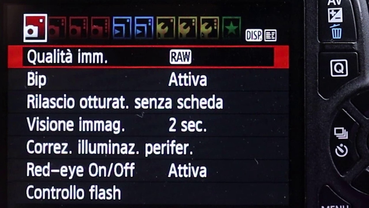 Canon 1200d Menu e Mie Impostazioni Preferite Kiss X70 Rebel T5
