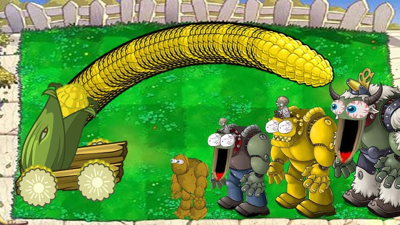 Cob Cannon Machine vs Dr. Zomboss, Giga Gargantuar & Mega Zombie Army | Plants vs Zombies Hack