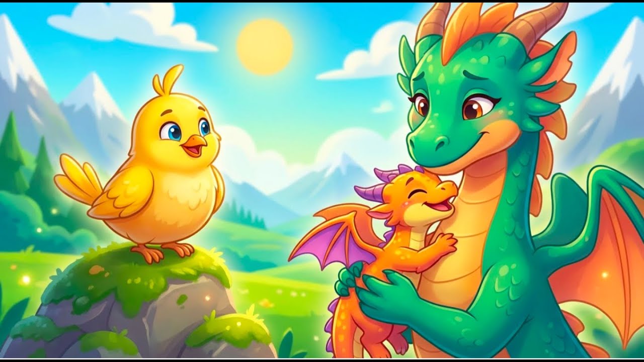 “The Yellow Bird & The Lost Baby Dragon 🐦🐉 | Heartwarming Kids Cartoon Story