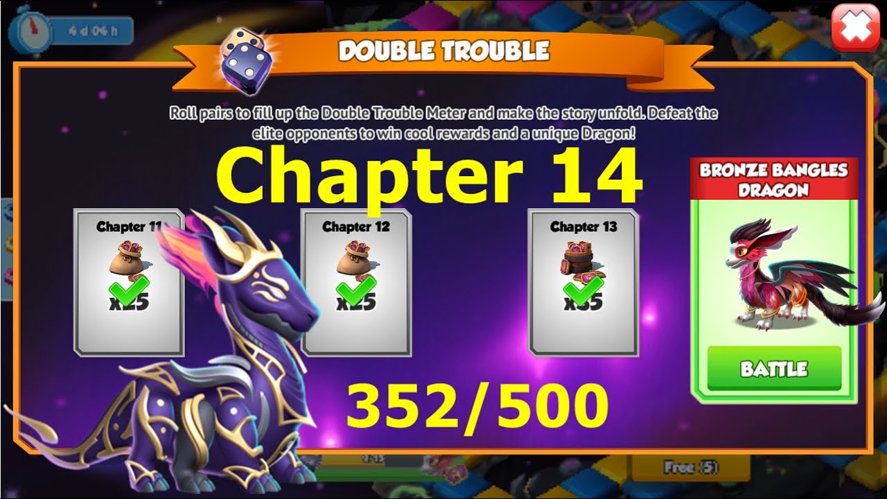 Begin chapter 14 Bronze Bangles Double trouble event | 352/500 Laterna Dragon Piece | DML