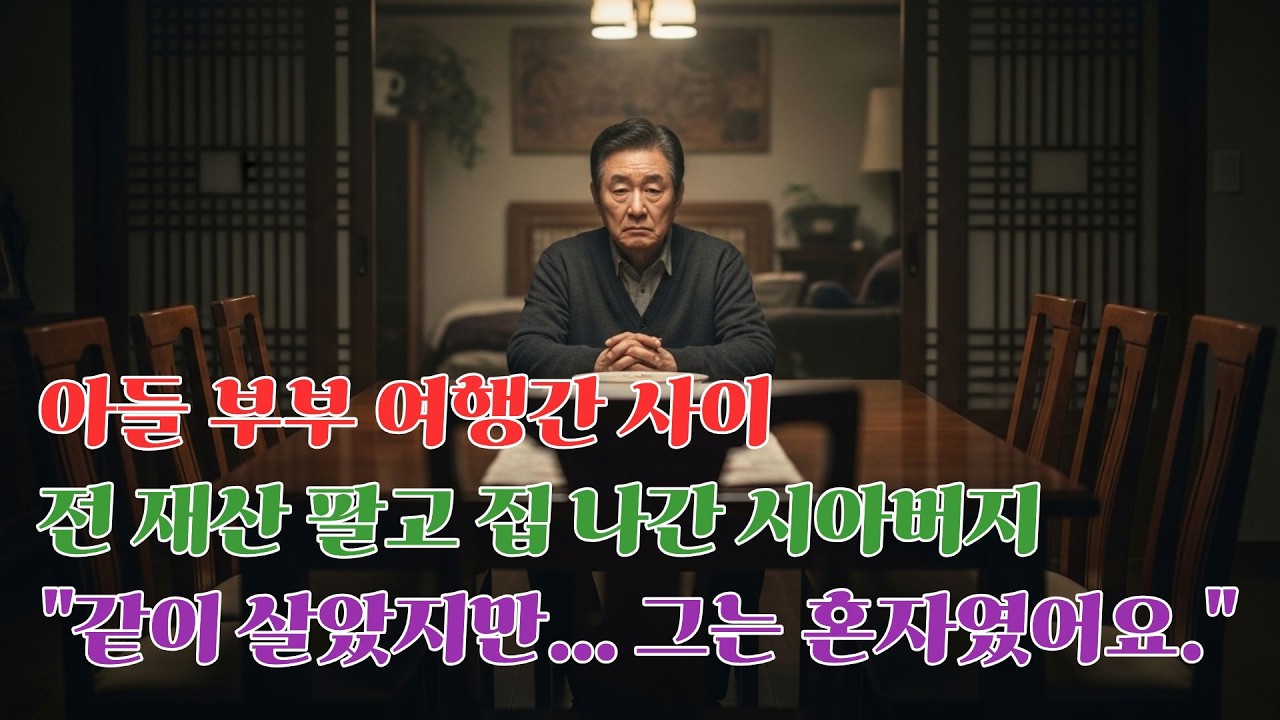 아들과 며느리 여행간 날, 몰래 전재산 팔고 집 나간 시아버지