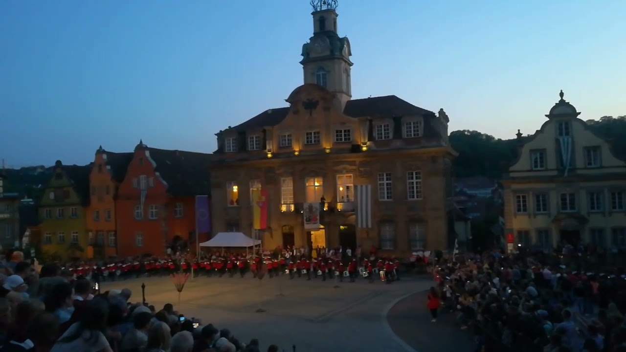 Einmarsch Großer Siedershof Schwäbisch Hall zum Fackeltanz 2023