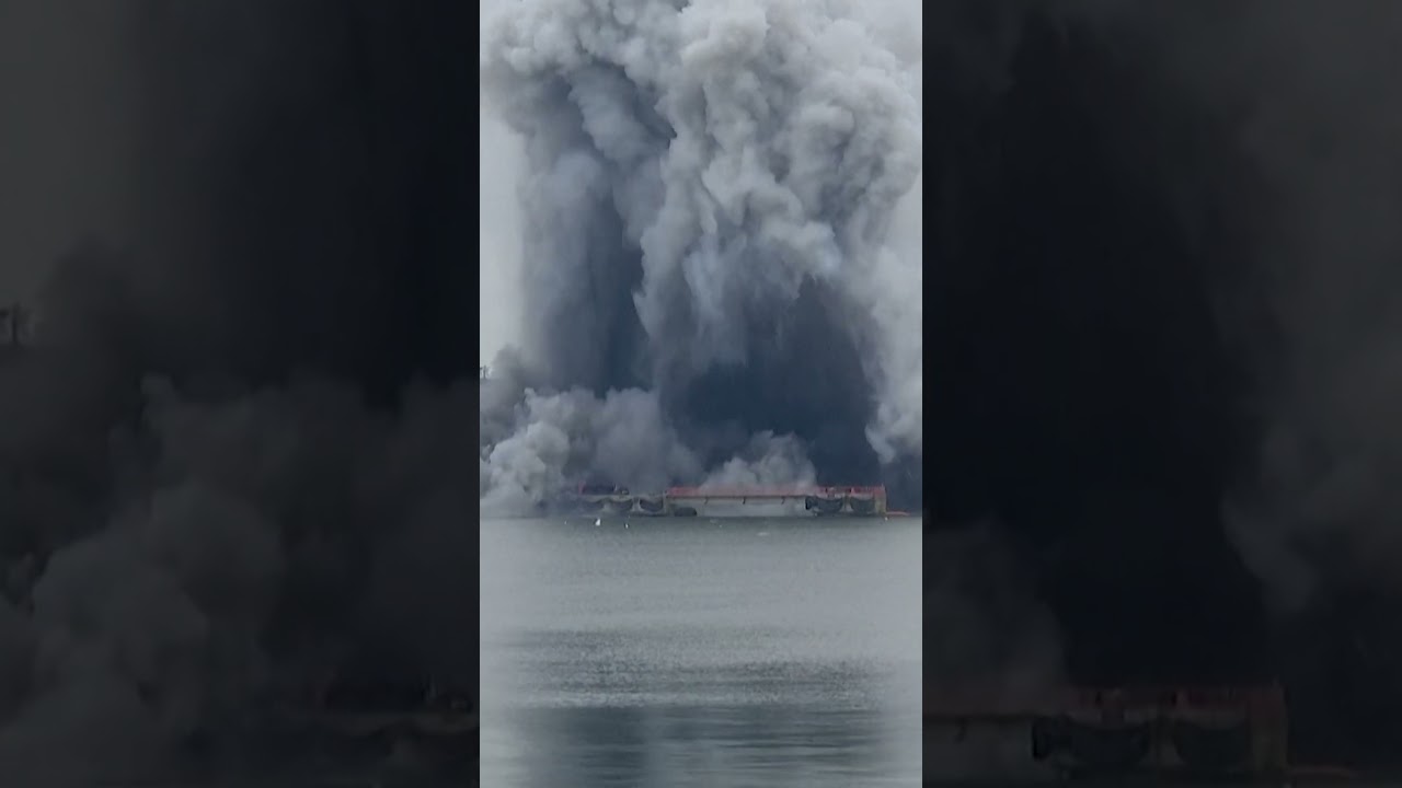 Watch as Rogue Drone EXPLODES in Romanian Port #shorts