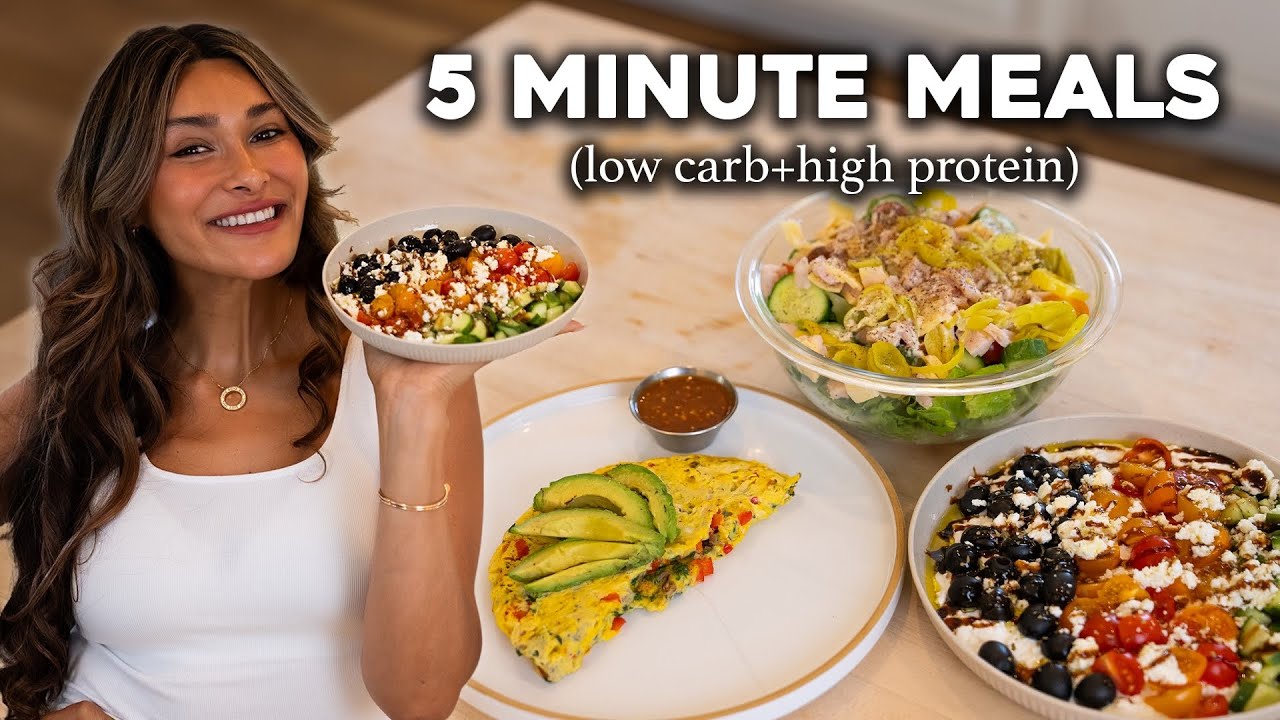 5 MINUTE MEALS! No Cooking Needed! High Protein + Low Carb