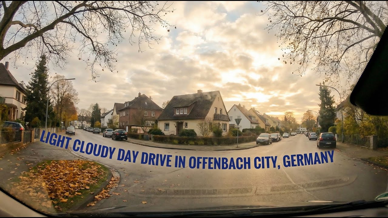 Light Cloudy Day Drive in Offenbach City, Near Frankfurt, Germany ☁️🚗🌆
