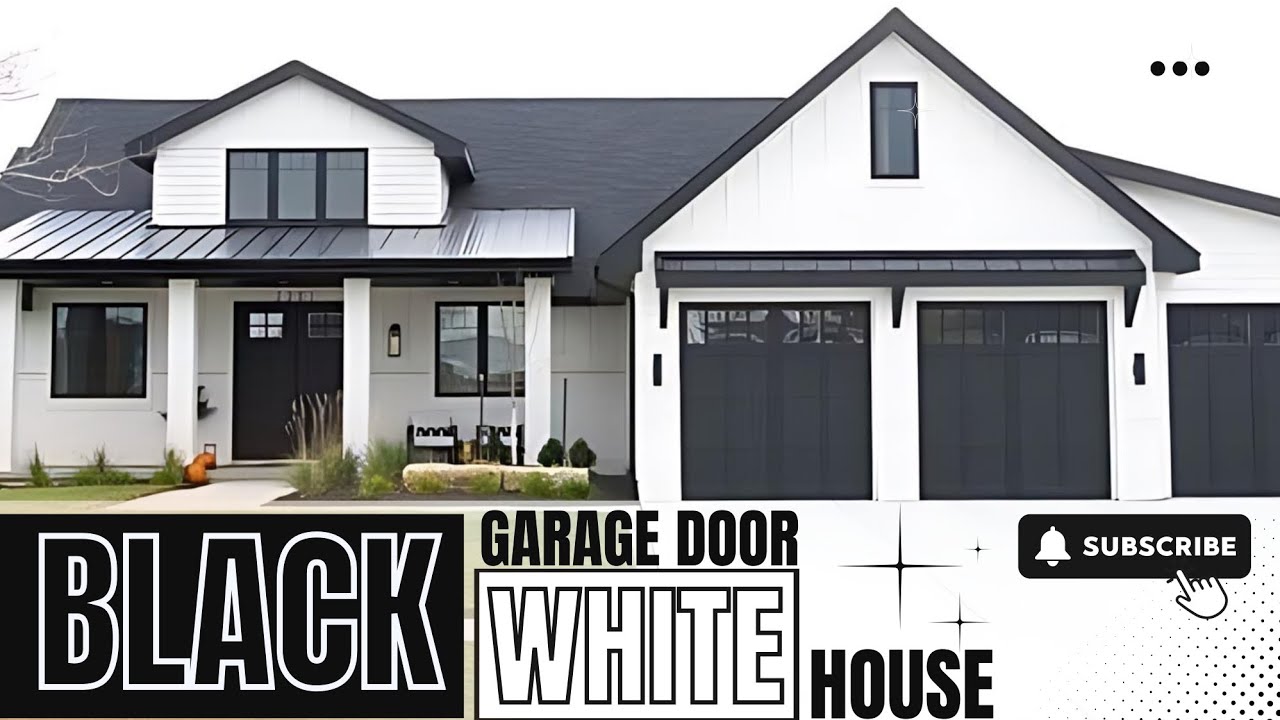 White House with Black Garage Door – The Hottest Modern Home Trend!