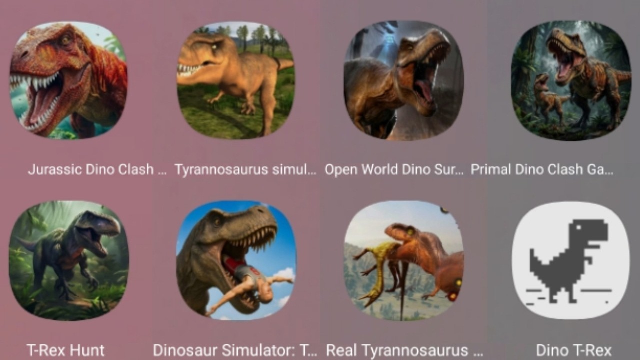 JURASSIC DINO CLASH, TYRANNOSAURUS SIMULATOR 3D, OPEN WORLD DINO SURVIVAL, PRIMAL DINO CLASH GAME