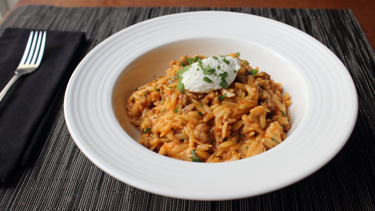 One-Pot Chicken & Sausage Orzo - Fast & Easy Pasta Recipe