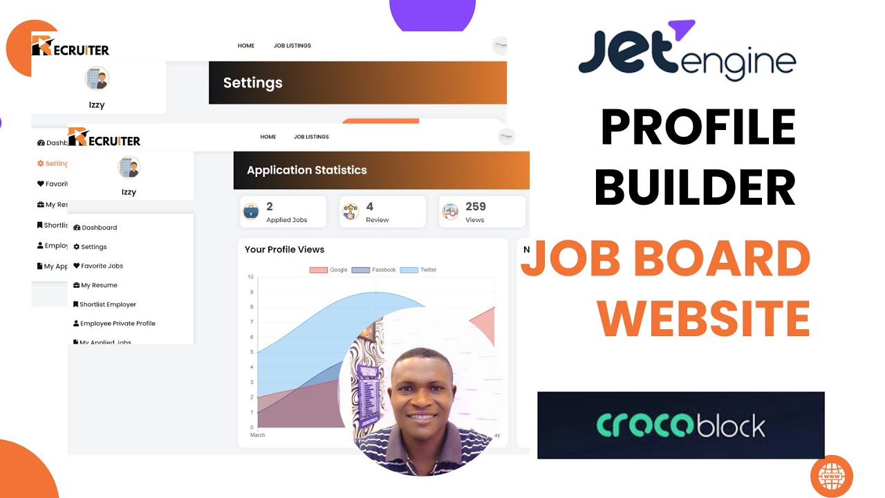 Job Seeker Profile and Account Portal - Job Board Website - JetEngine | Profile Builder Part 6 Cht 1