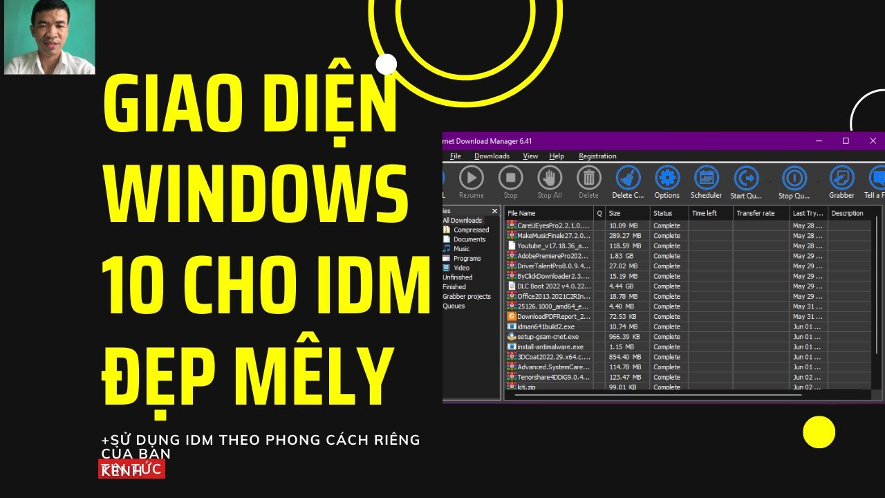 c&aacute;ch t&ugrave;y biến giao diện windows 10 cho idm