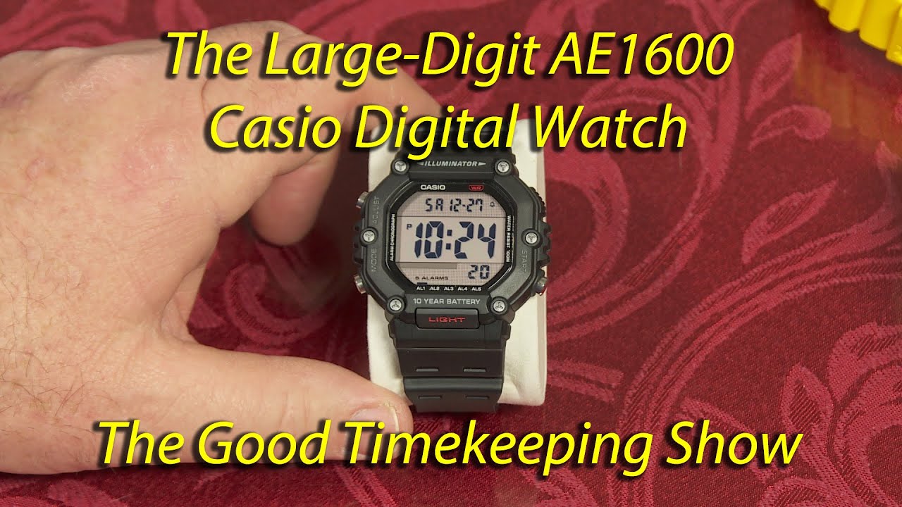 Часы Casio AE-1600 с крупными цифрами. Подробный обзор обновленной модели AE1500 в квадратном стиле.