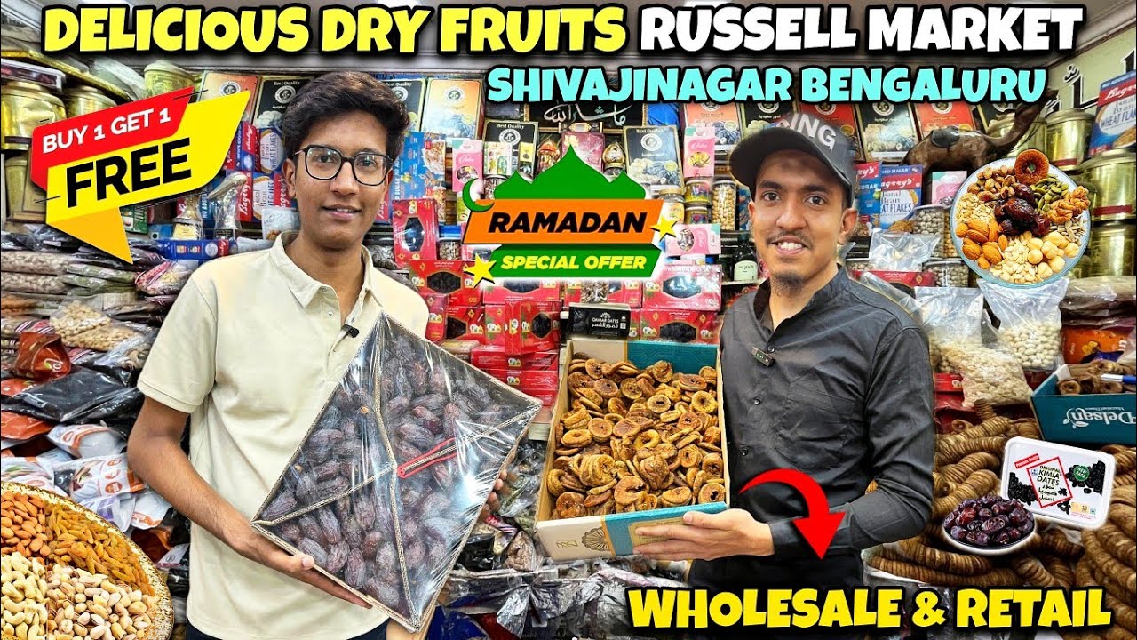 Wholesale Dry Fruit Shop In Russell Market Shivajinagar Bangalore | Dry Fruit Market In Bengaluru