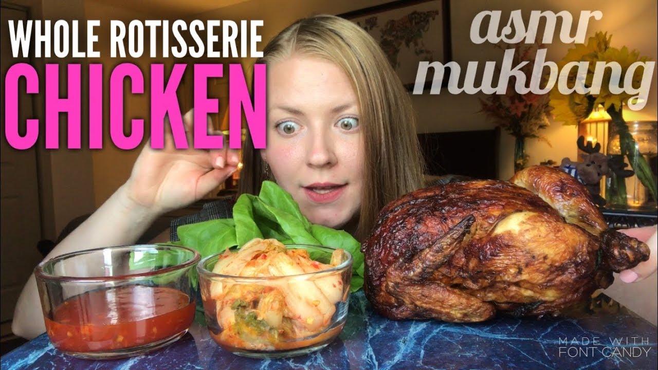 WHOLE ROTISSERIE CHICKEN ~ ASMR Relaxing Eating Sounds Mukbang Eating Show