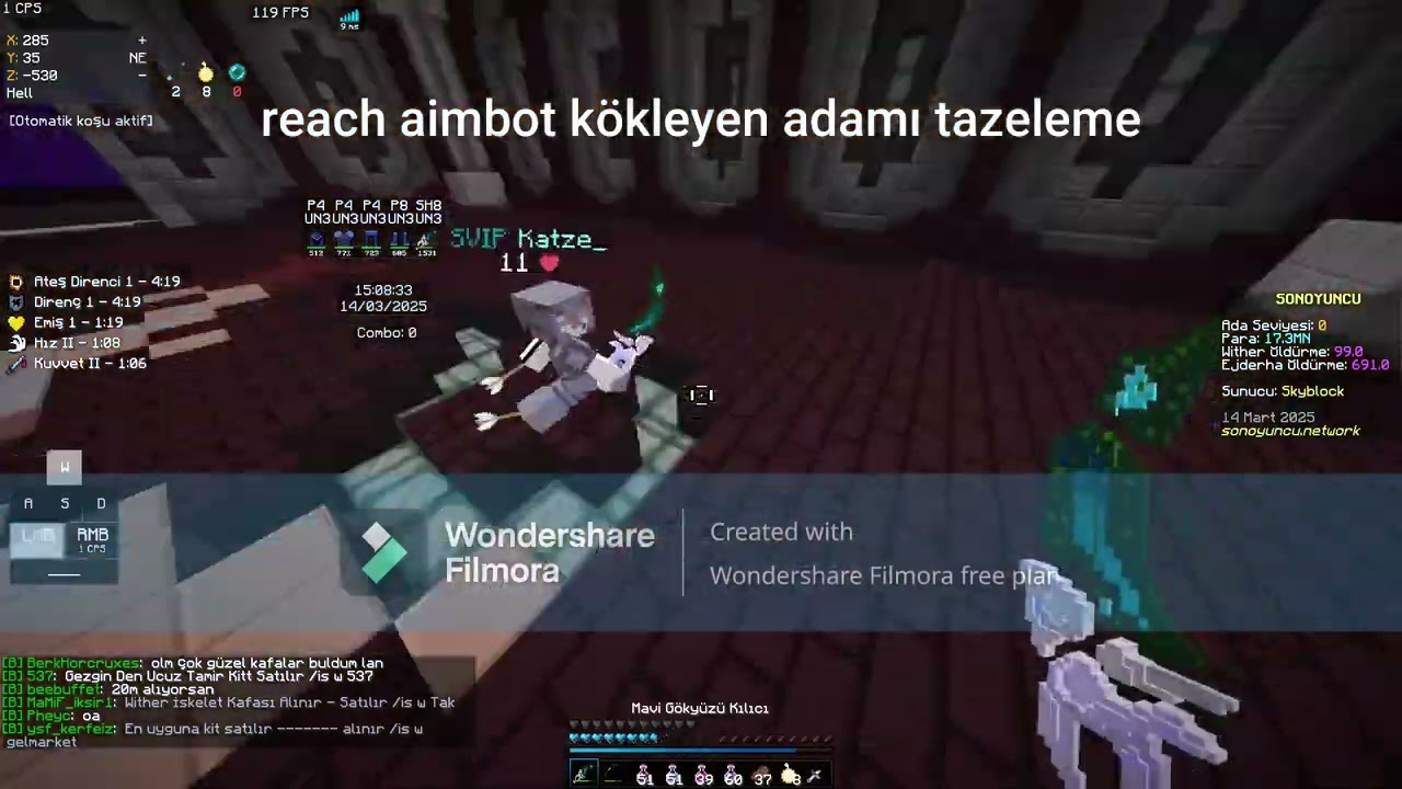 Denk tutamayanlar denk tutuyorum bu videoda SonOyuncu Skyblock Nether'ın Kral PvPcisiyim