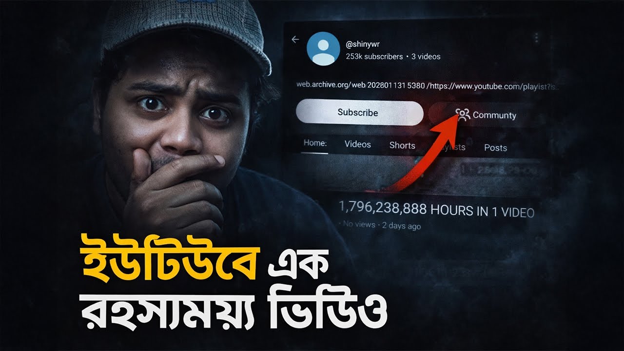 ইউটিউবে এক রহস্যময় ভিডিও। 1,796,238,888 HOURS IN 1 VIDEO #shinywr