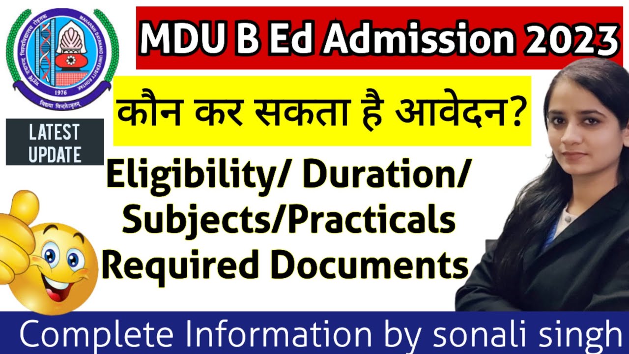 mdu b.ed admission 2023|mdu b.ed eligibility 2023|mdu b.ed required documents#bed#crsu#mdu