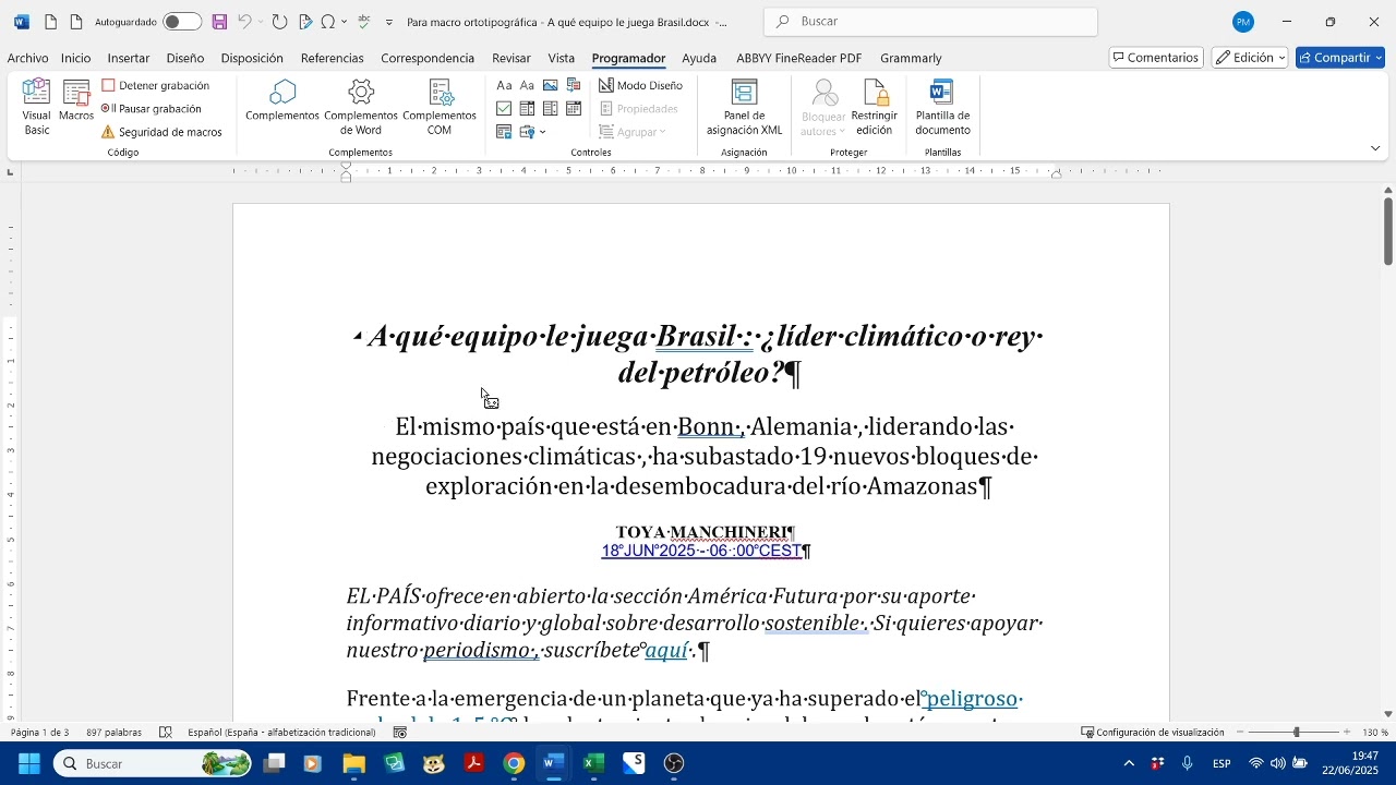 Macros en Word y Excel