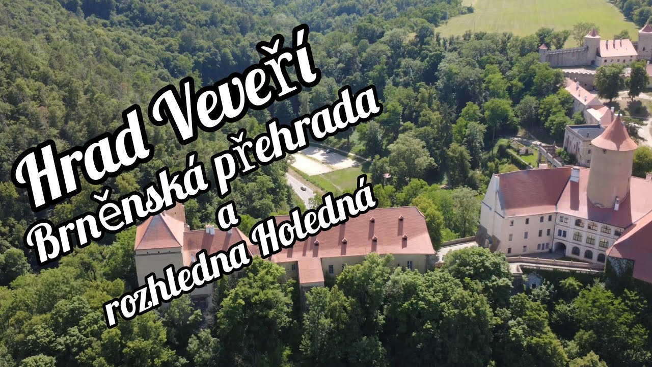 Hrad Veveří z výšky, Brněnská přehrada, rozhledna Holedná.