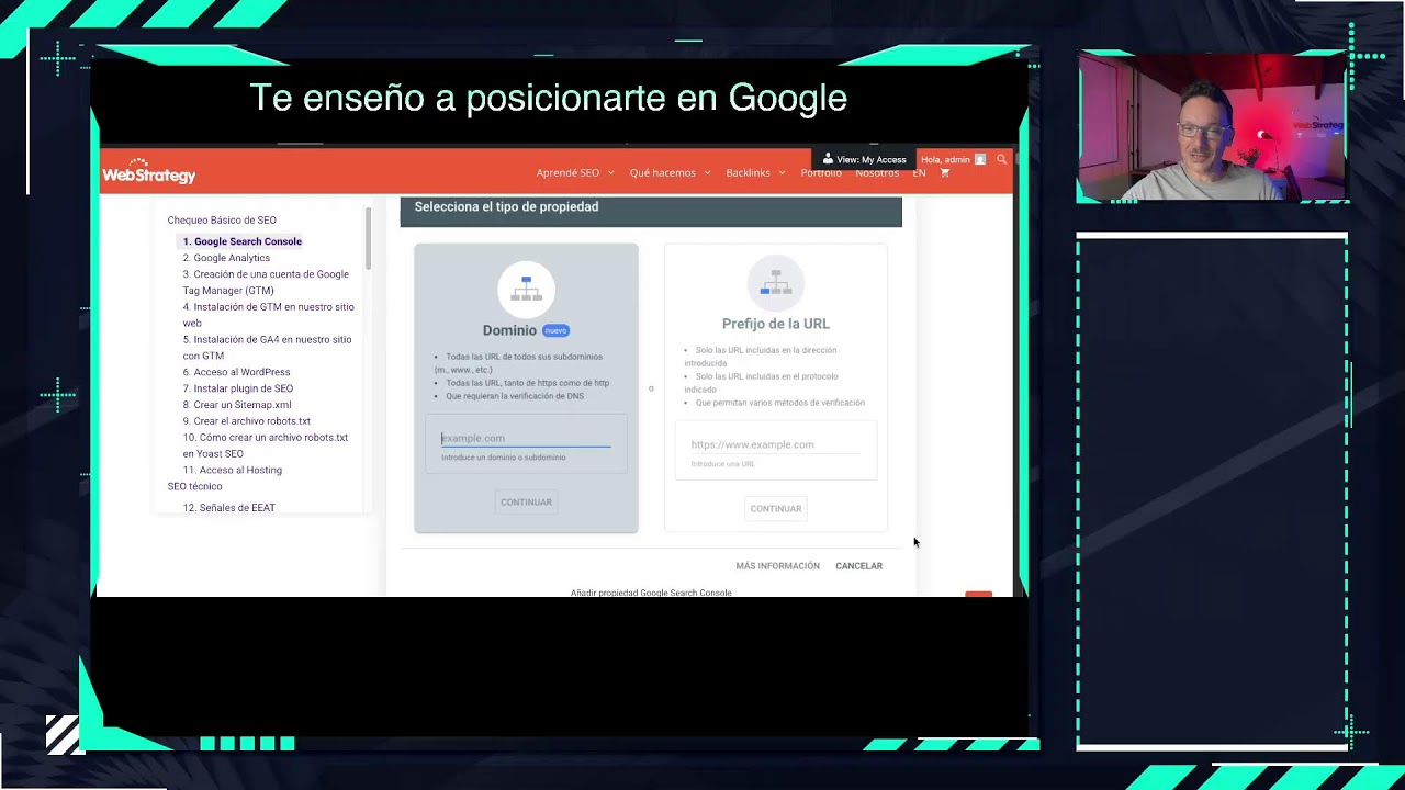 Cómo dar de alta una web en Google Search Console (modo Dominio) | 2 ejemplos reales en vivo