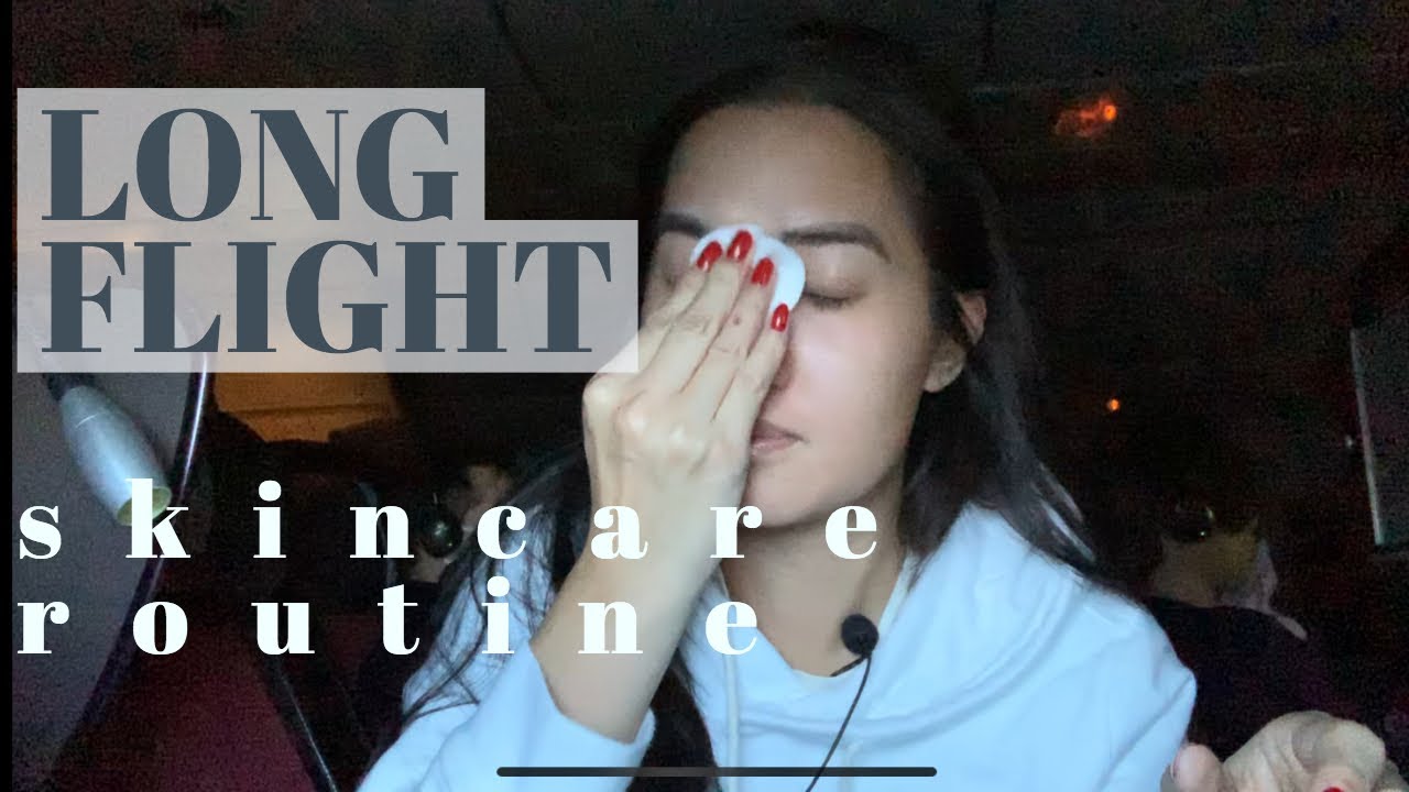LONG IN-FLIGHT SKINCARE ROUTINE | Airplane Skincare | reesenguyenn