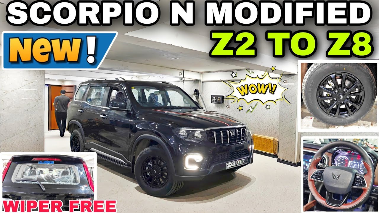 MAHINDRA SCORPIO N Z2 MODIFIED✅ BASE TO TOP Z8 🔥ALLOY WHEEL✅#mahindra #youtubeshorts #scorpion #yt