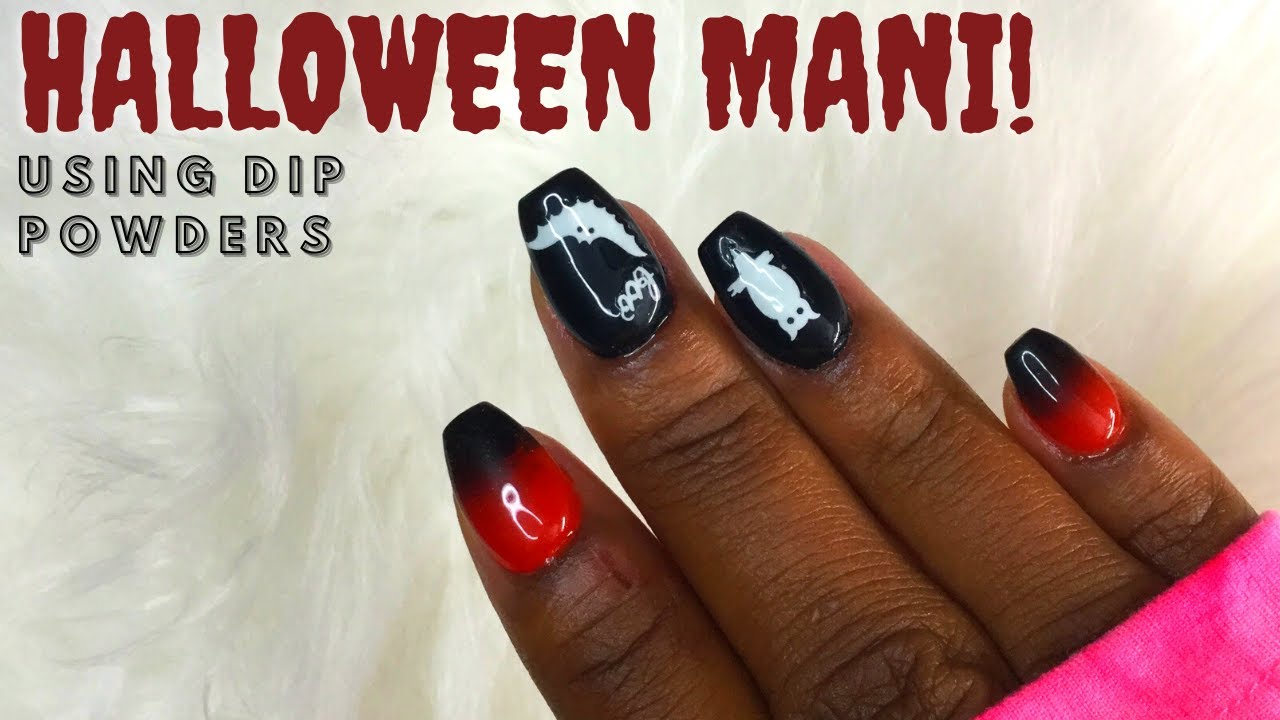 DIP NAILS | Halloween Nail Design using Born Pretty Stickers