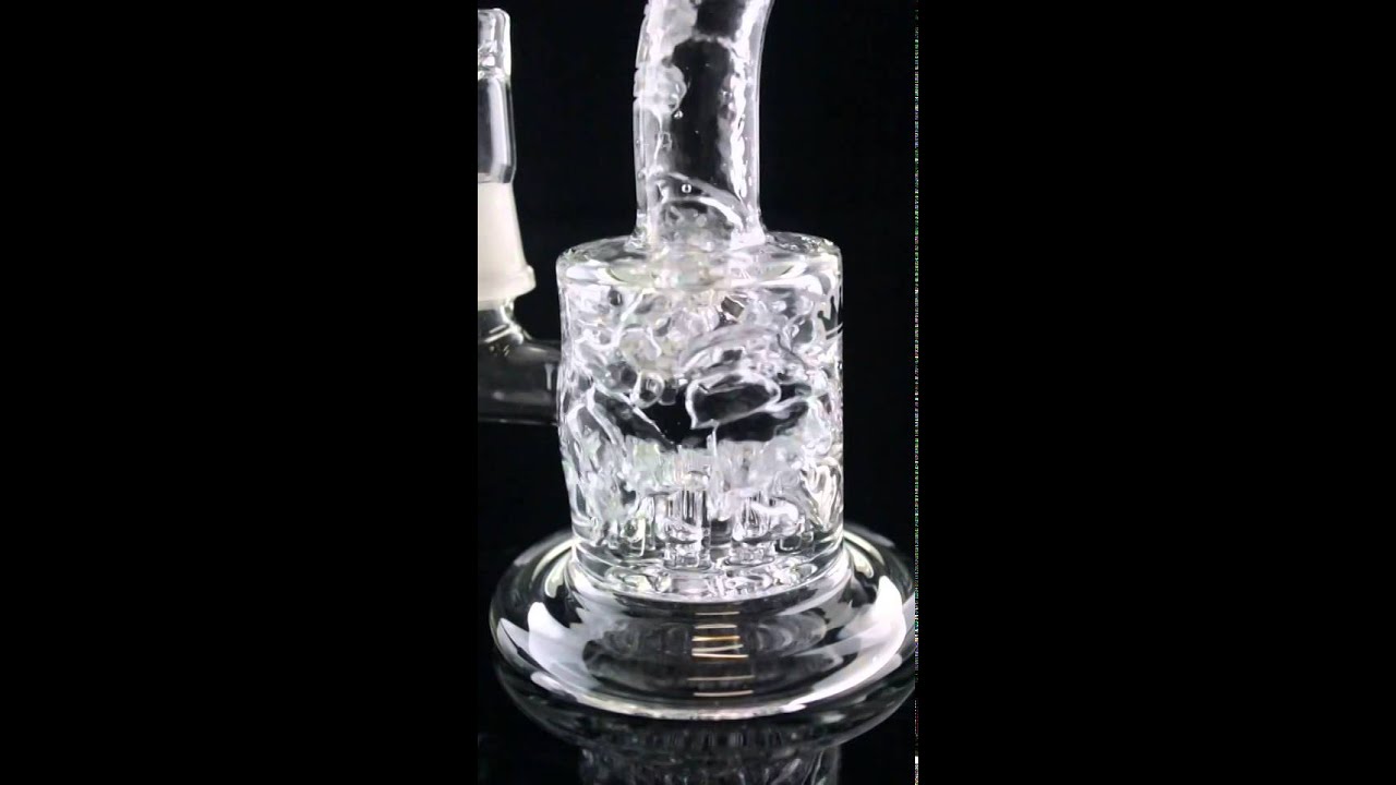 Krave Glass Black Lip Wrapped 7 Armed Tree Perc Bubbler