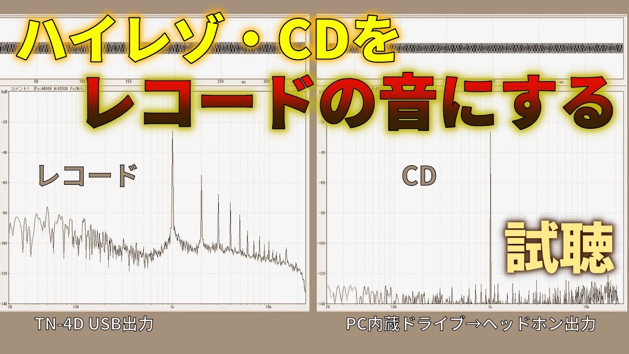 レコードの音を分析してCDをレコードの音に変換した結果を聴く