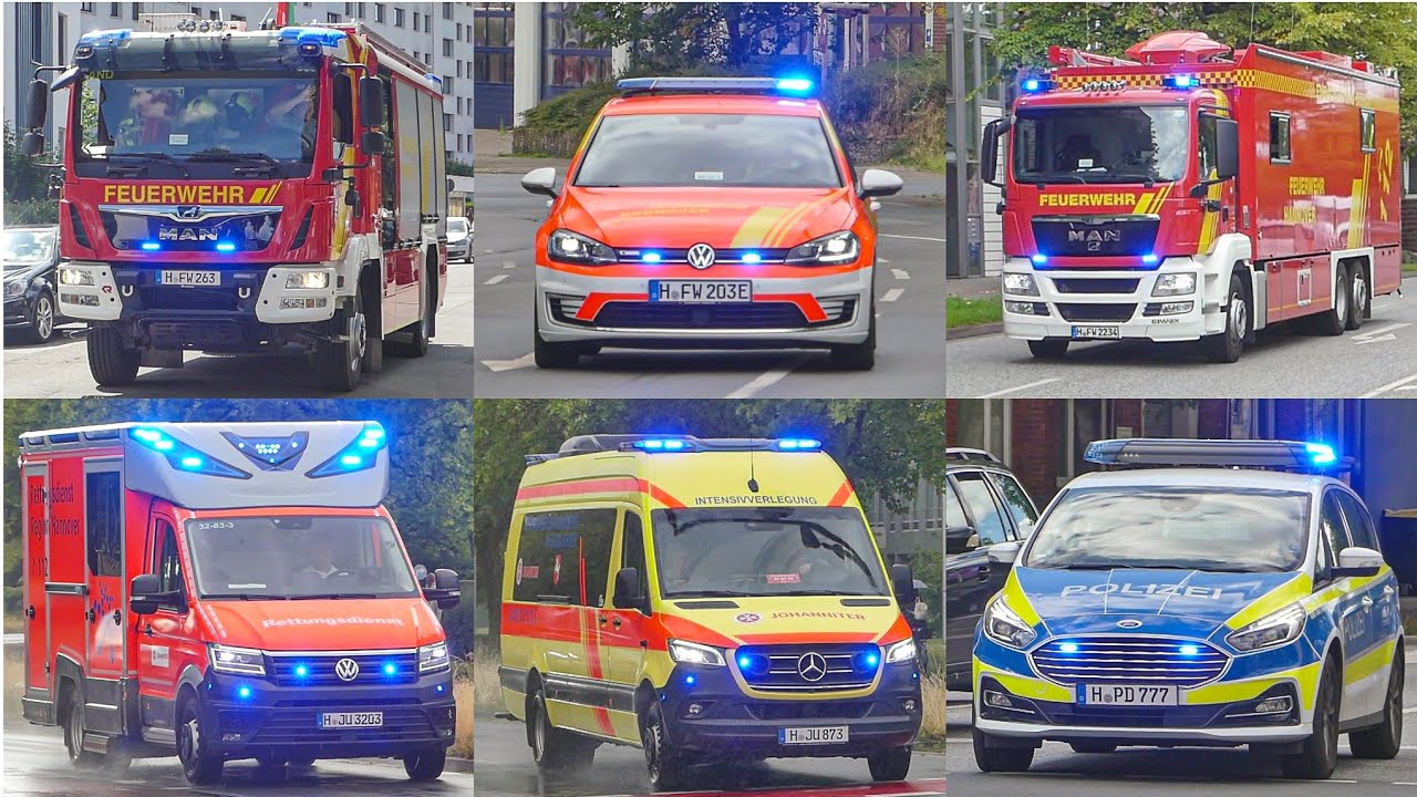 [HANNOVER] ELW3, Neuer FuStW, E-Golf, FF Anderten, ITW JUH, UVM.. Einsatzfahrten zusammenschnitt