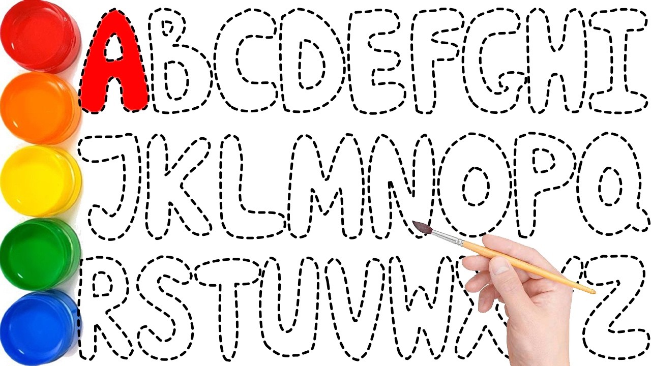 ABCDEFGHIJKLMNOPQRSTUVWXYZ, Как рисовать и раскрашивать алфавит: обведение букв для дошкольников,...