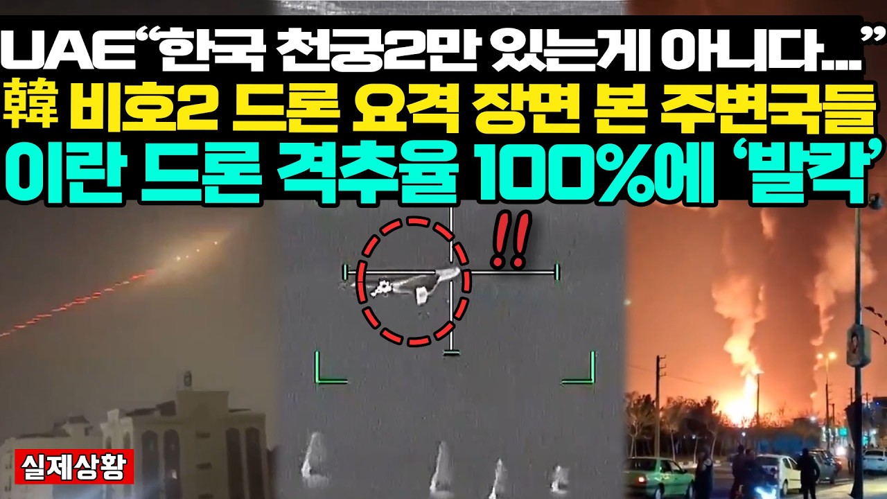 이란 드론에 뚫린 방공망 공개되자 중동 역주행하고 있는 비호2 드론 요격 영상