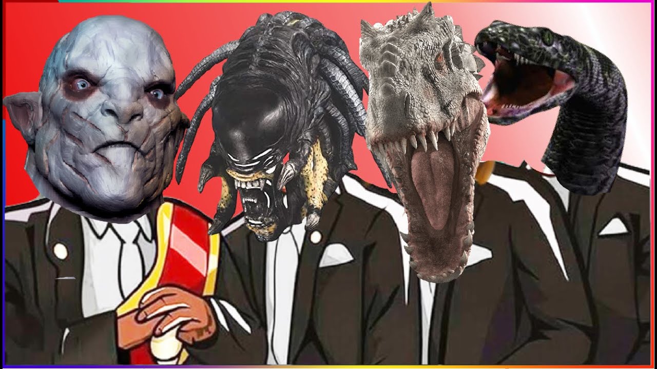 ORC THE HOBBIT , ALIEN , INDOMINUS REX , ANACONDA - Coffin Dance X Baby Shark COVER