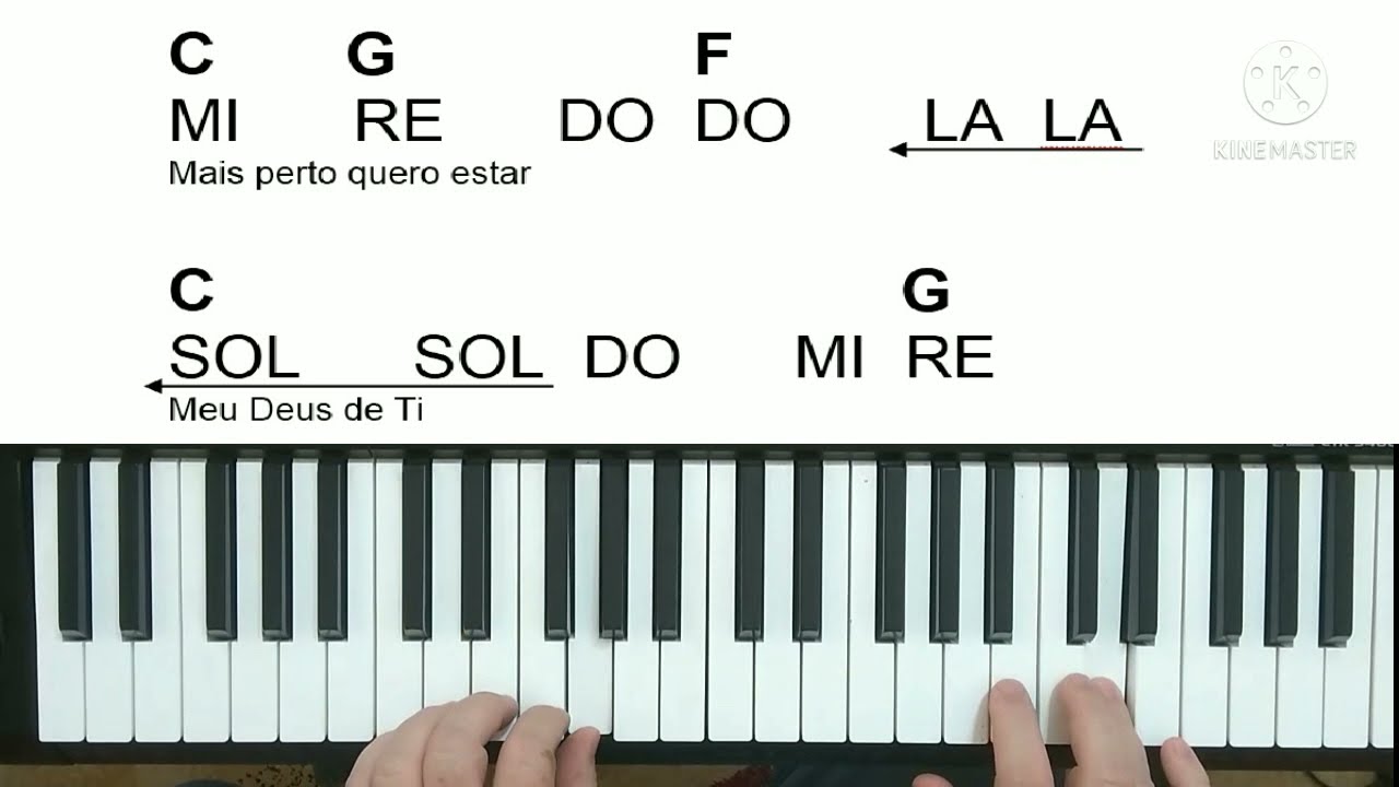 MAIS PERTO QUERO ESTAR - Aula teclado iniciante