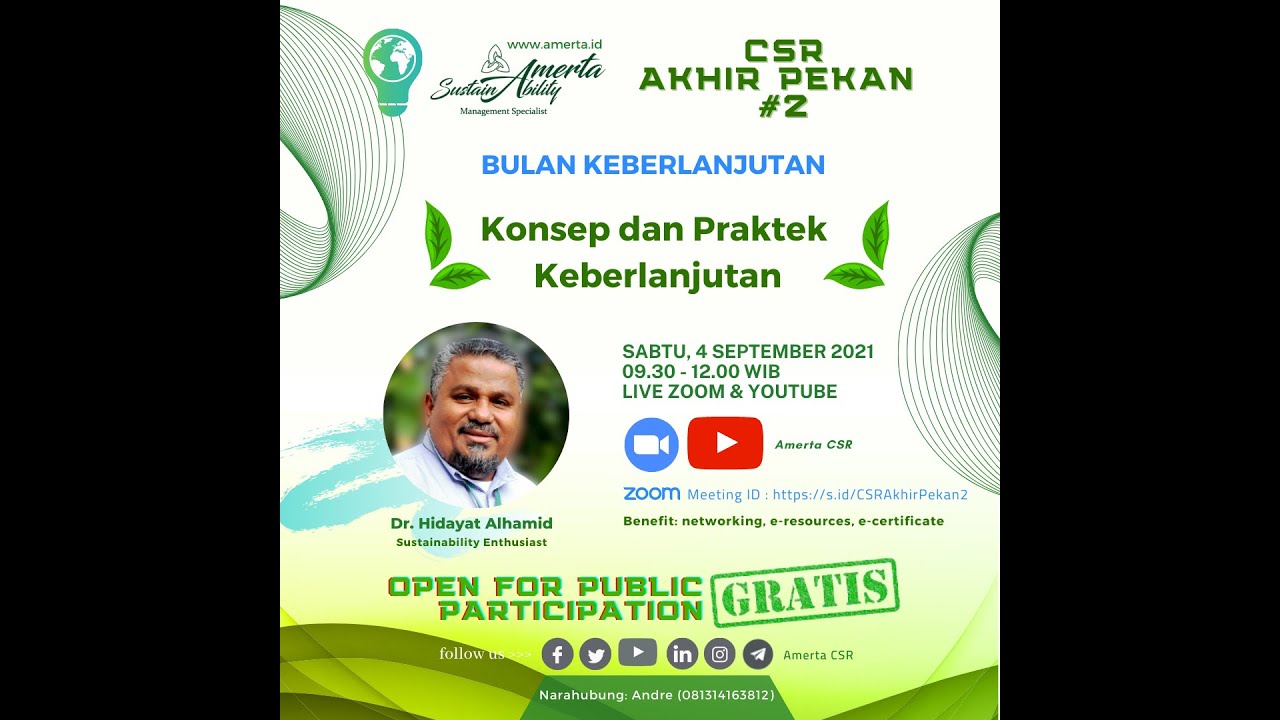 CSR Akhir Pekan #2 | Konsep dan Praktek Keberlanjutan
