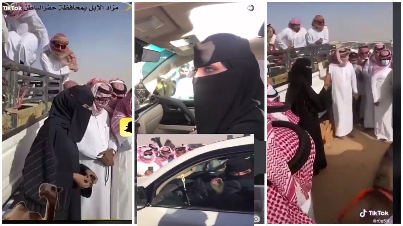 رشا العبدالله سيدة تخوض مزاد الأبل في حفر الباطن اثارت جدلًا واسعًا
