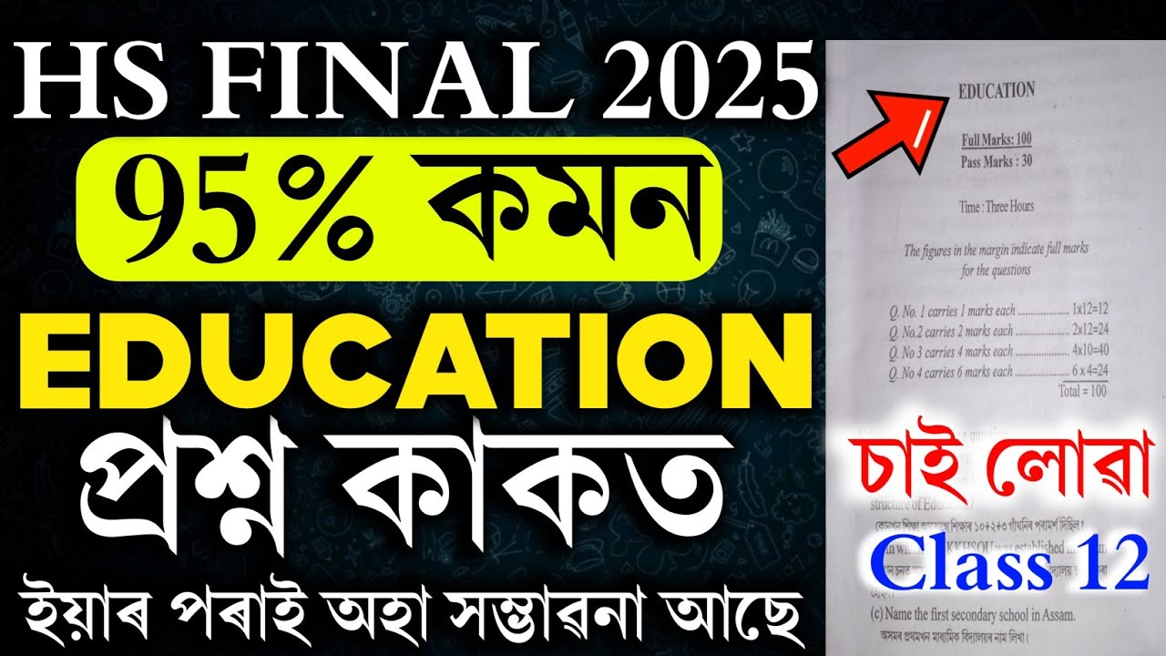 Class 12 education model Question paper 2025 | Hs 2nd year education Question paper 2024-25