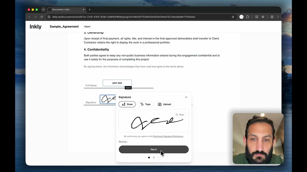 Send & Sign  Documents in Under 60 Seconds | Inkly.so