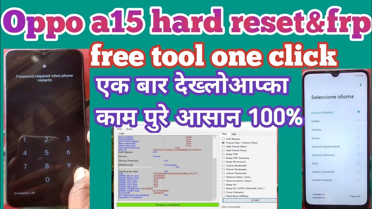 Oppo a15 hard reset mtk tool/oppo cph2185 frp bypass sp tool