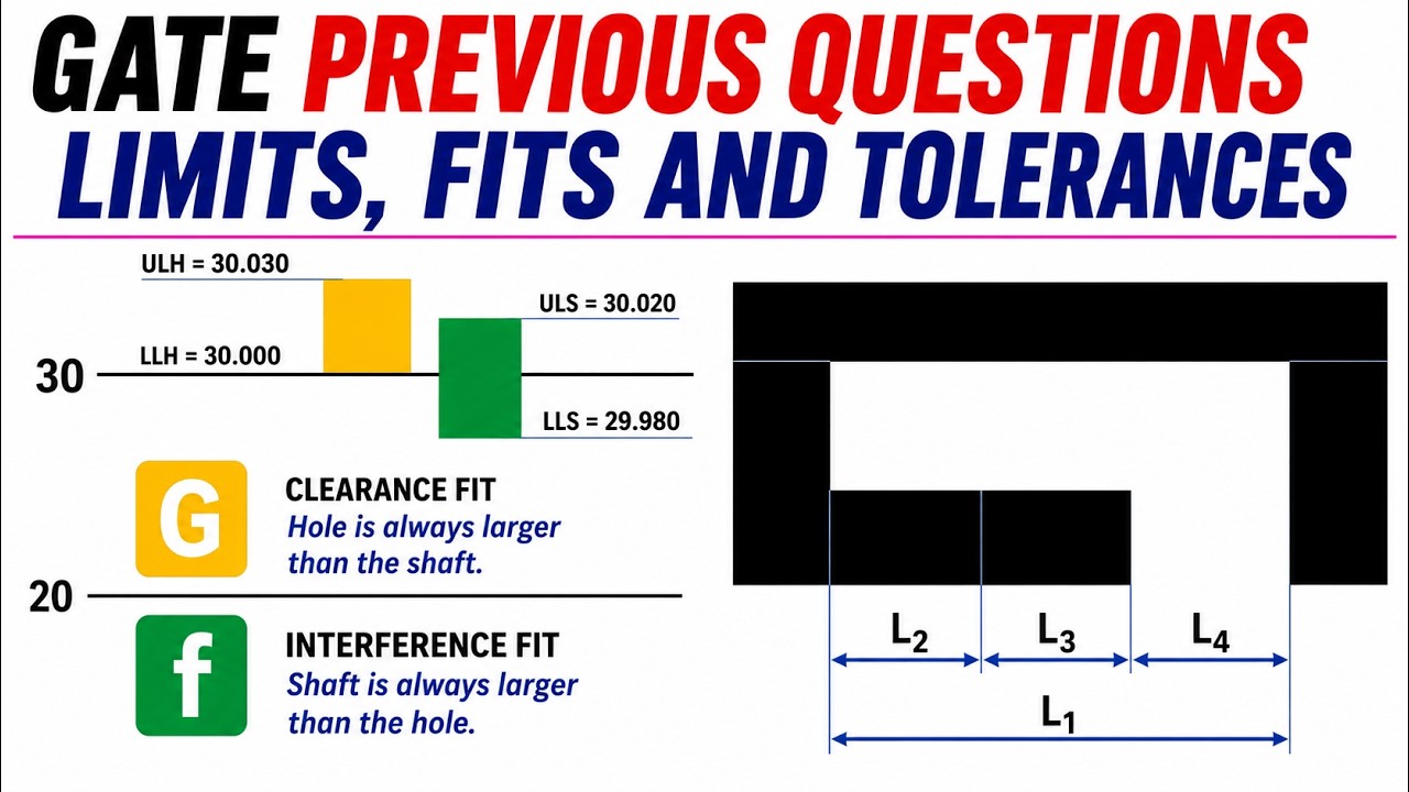 Gate Previous Questions : Limits and Fits : Metrology Basics : SSC JE Mechanical