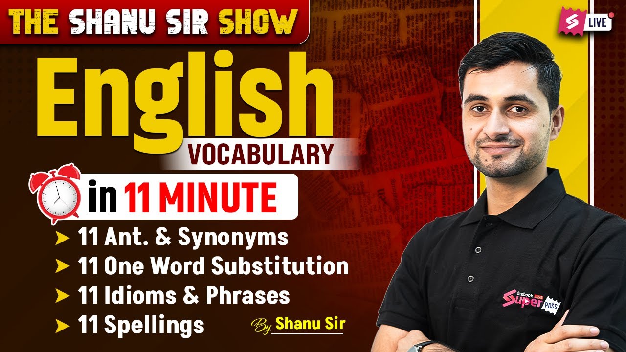 Vocabulary for Competitive Exams | Boost Your English with 11-Minute Show by Shanu Sir | Testbook #1
