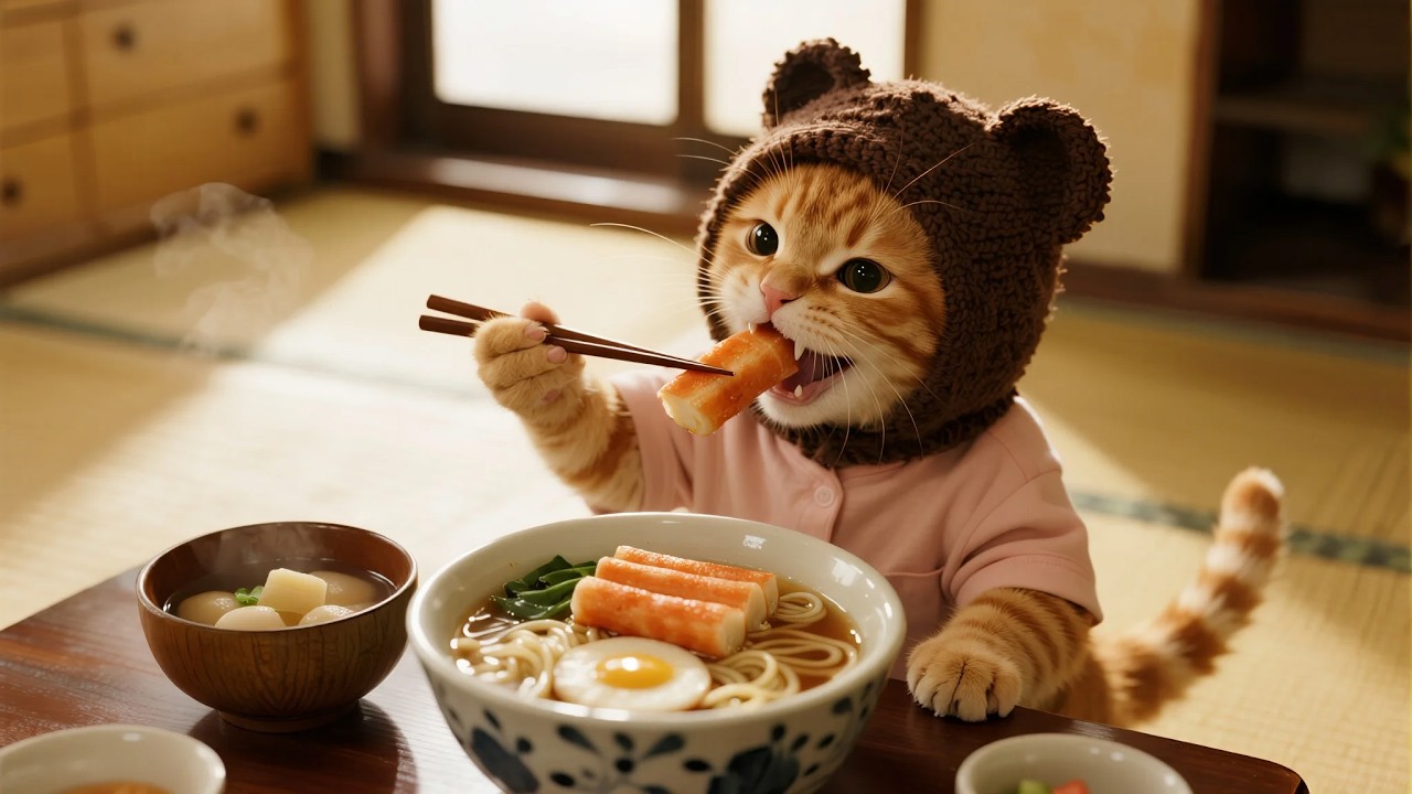 Ginger Kitten Wanted Fish Cake… What Mama Cat Did Next Was Unexpected!🎣