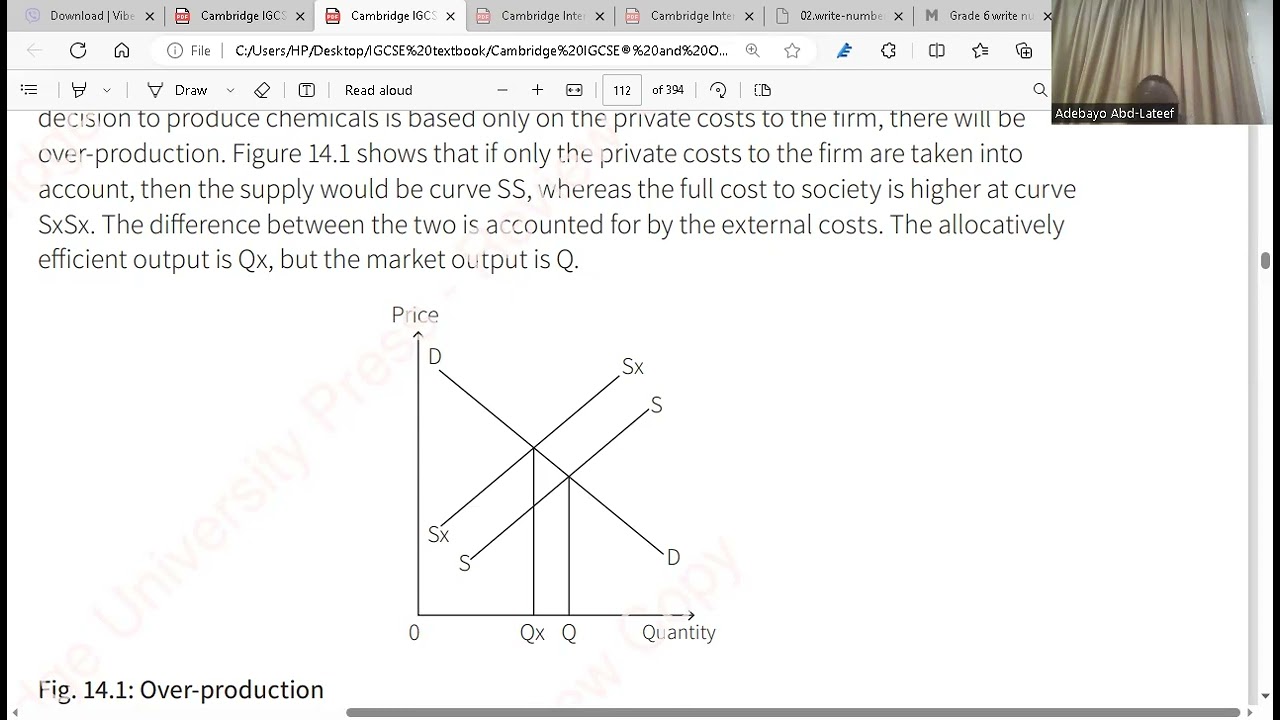 Economics IGCSE  (Market Failure Cost and Benefit)