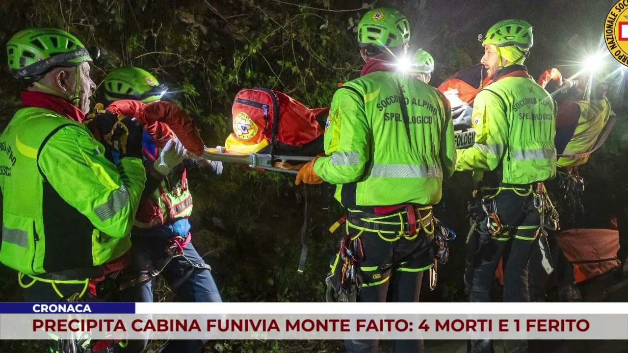 CRONACA. PRECIPITA CABINA FUNIVIA MONTE FAITO: 4 MORTI E 1 FERITO