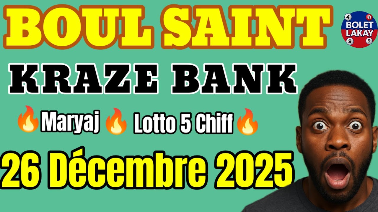 BOUL SAINT & MARYAJ - KRAZE BANK JODI 26 DESANM 2025 #boulcho #lotto #bouldife
