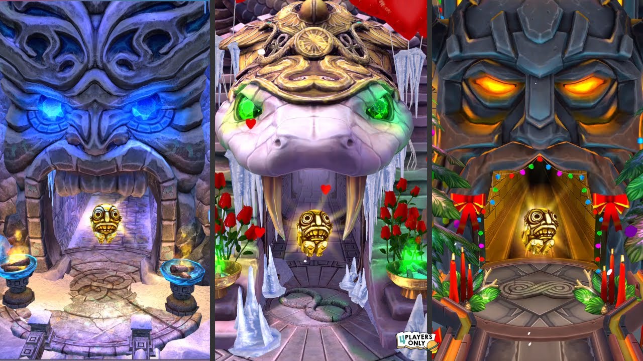 Temple Run 2 ❄️ FROZEN SHADOWS  Vs WINTER WASTELAND Vs HOLIDAY HAVOC Map!