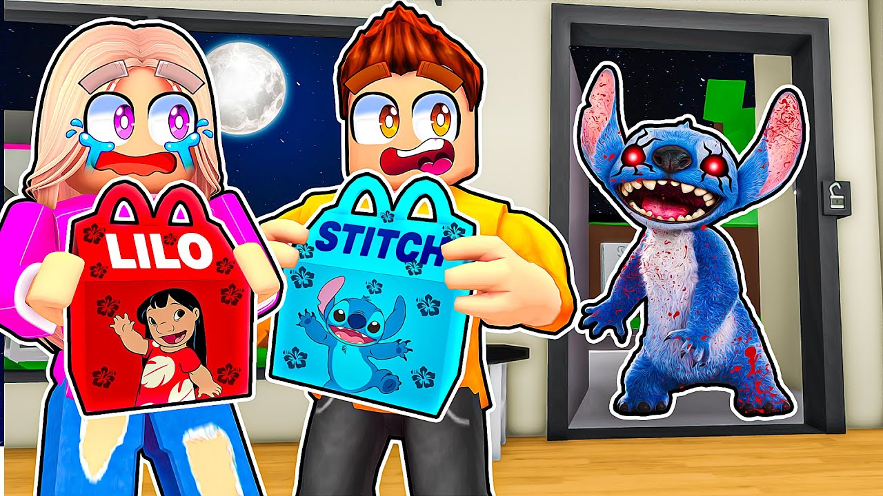 NIGDY NIE ZAMAWIAJ HAPPY MEAL LILO & STITCH o 3:00 w NOCY na BROOKHAVEN w ROBLOX!